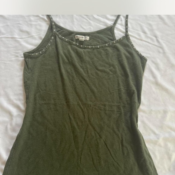 American Eagle Outfitters Studded Dark Green Camisole - Picture 5 of 7